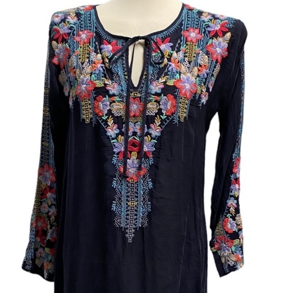 Johnny Was heavily embroidered Tanyah tunic/dress with  slip NWT - Picture 4 of 14